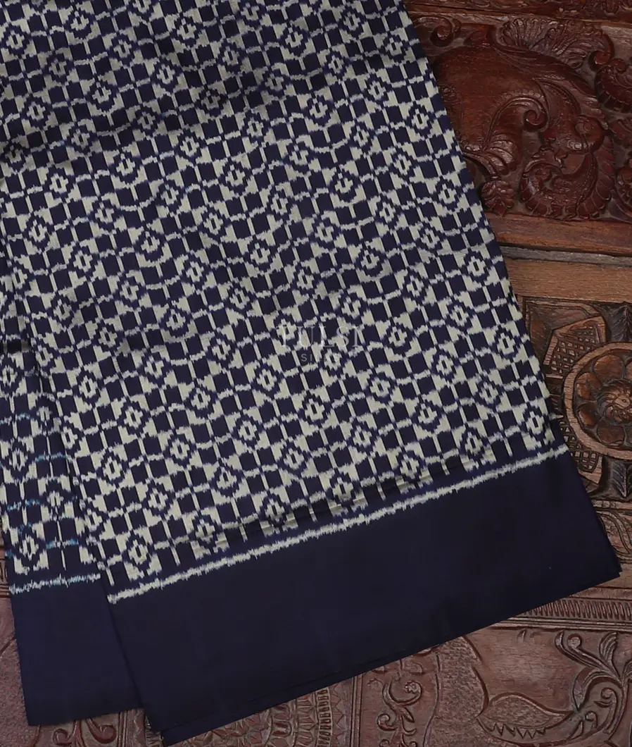Blue Ikat Silk Saree T573263-image