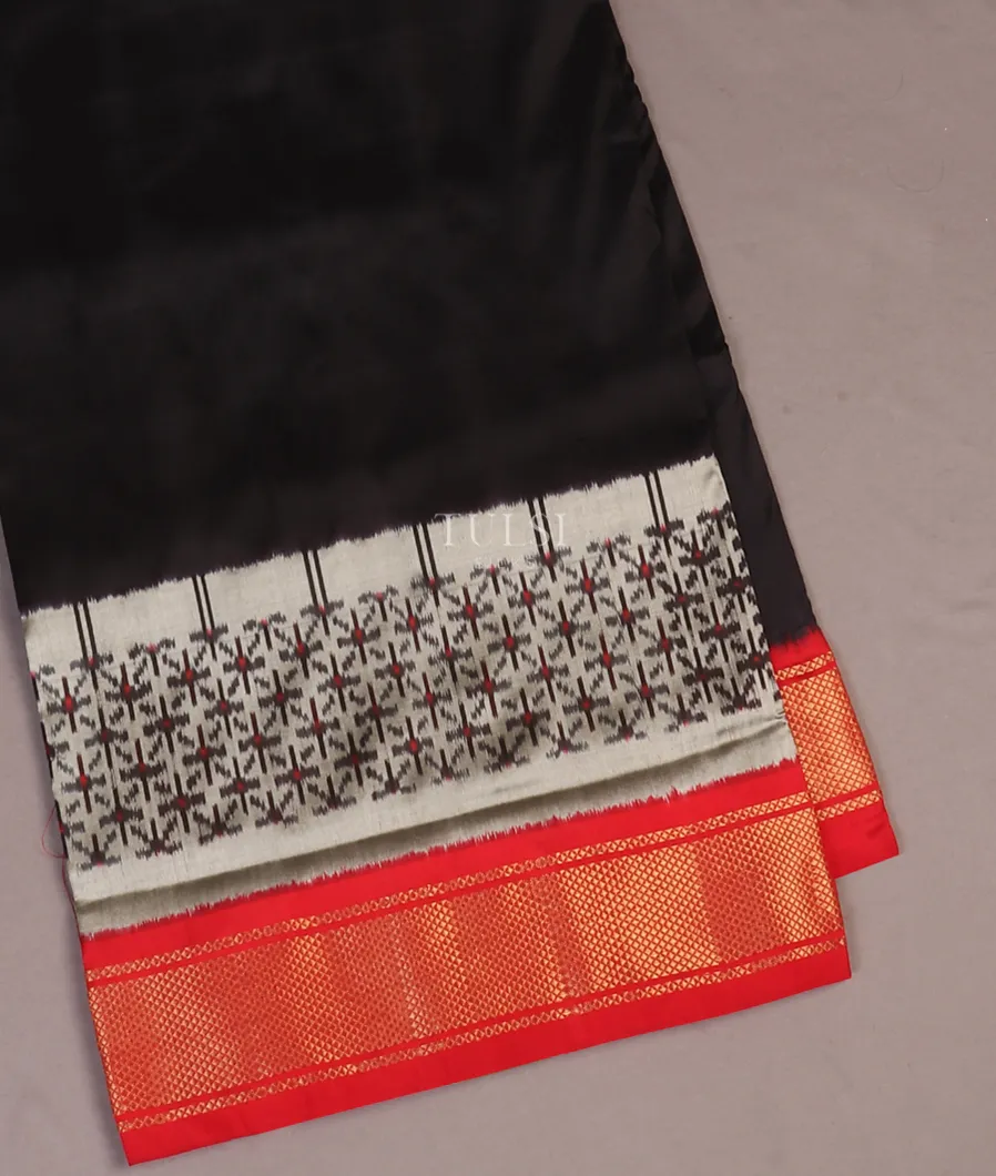 Black Ikat Silk Saree T576920-image