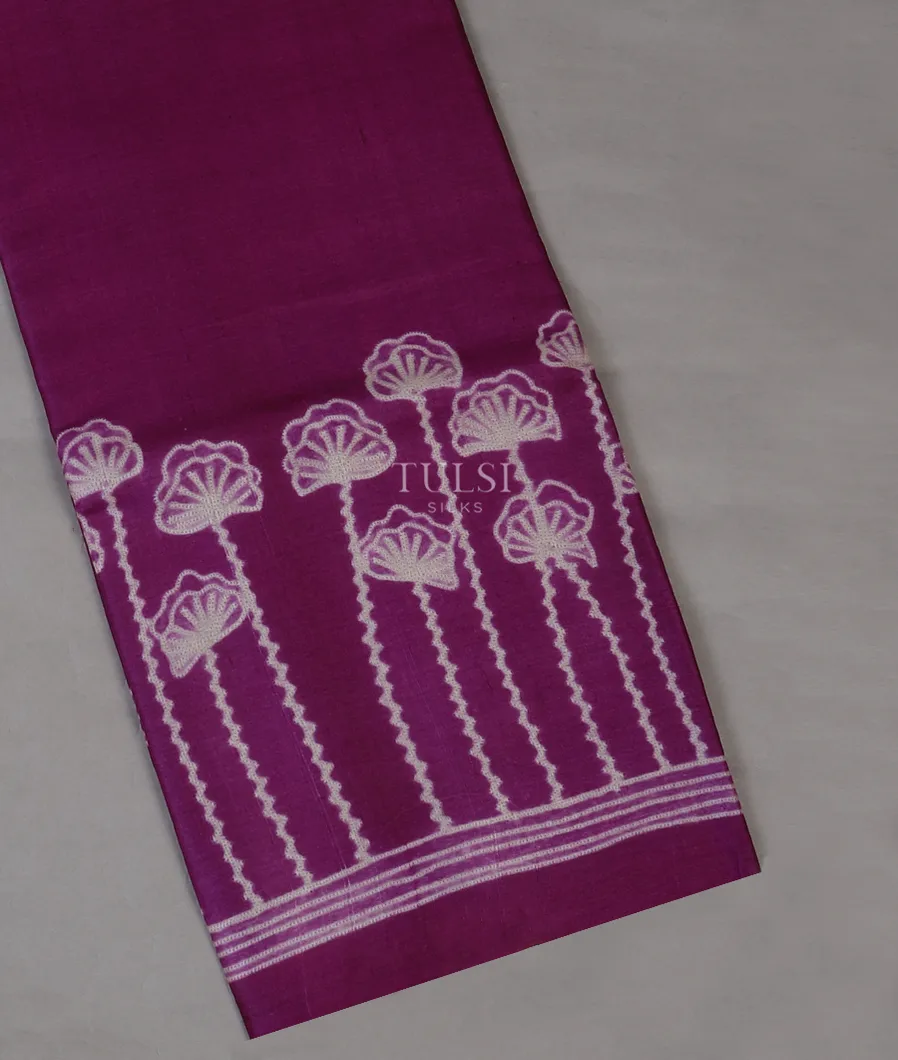 Purple Tussar Printed Saree T607936-image