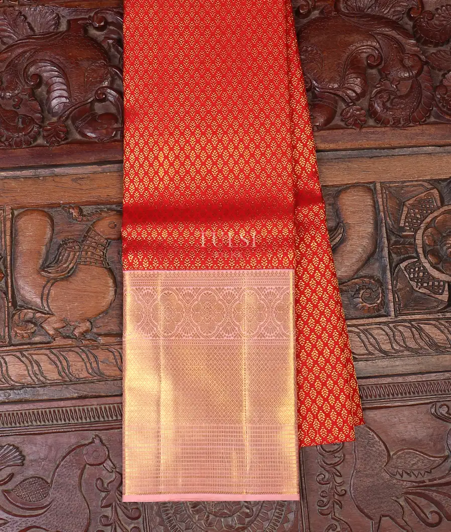 Red Kanjivaram Silk Pavadai T593756-image