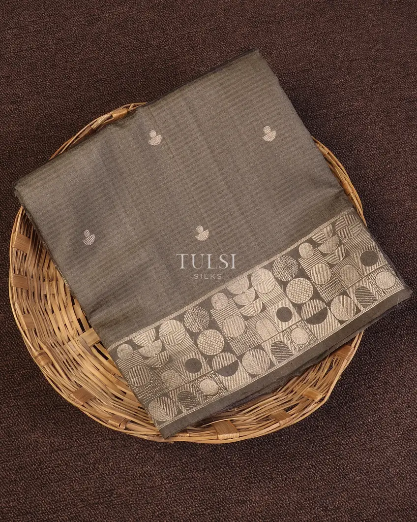 Grey Banaras Tussar Saree T616963-image