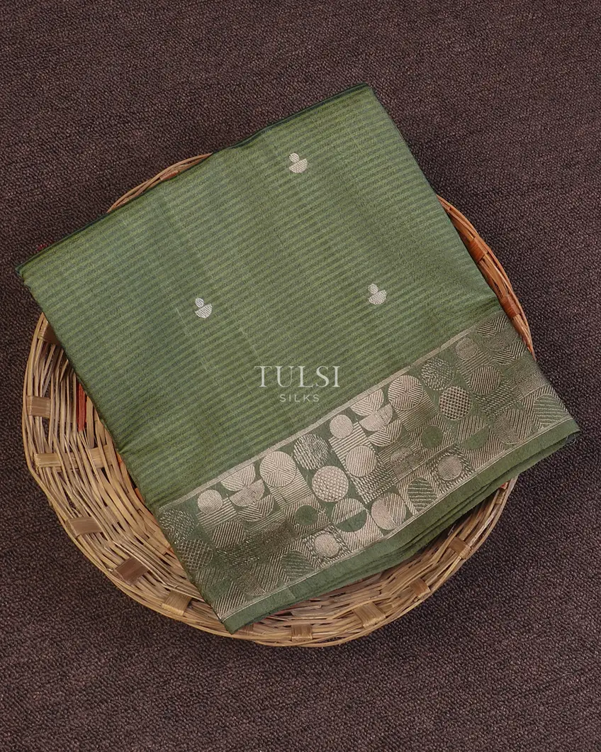 Green Banaras Tussar Saree T616965-image