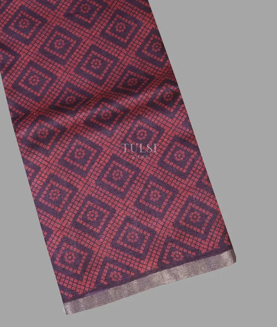 Purple Tussar Printed Saree T608277-image