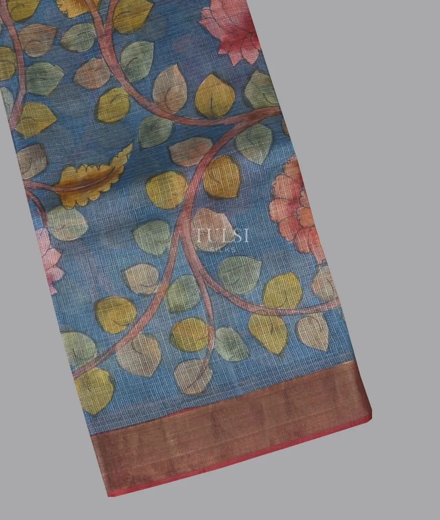 Blue Silk Kota Saree T593900-image