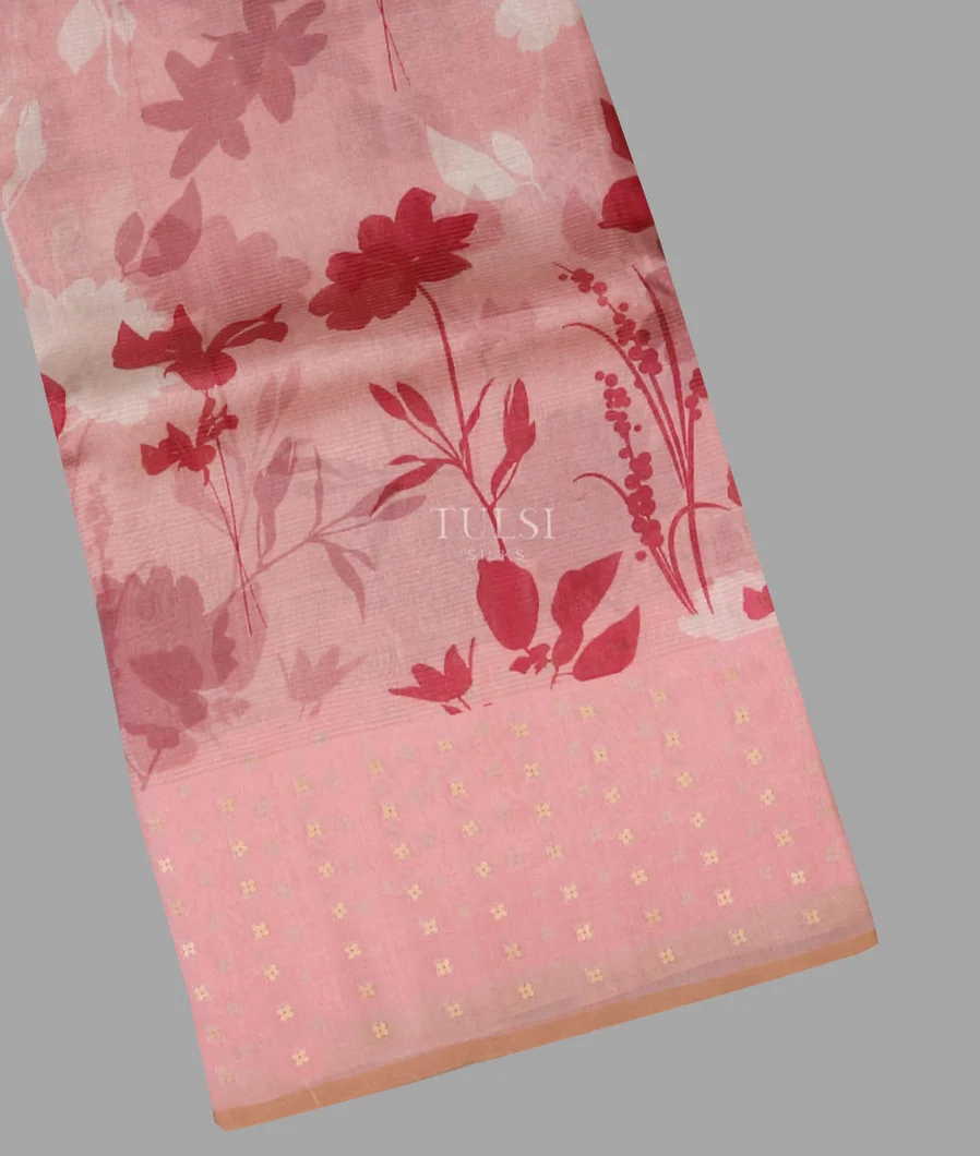 Pink Tissue Organza Printed Saree T617701-image