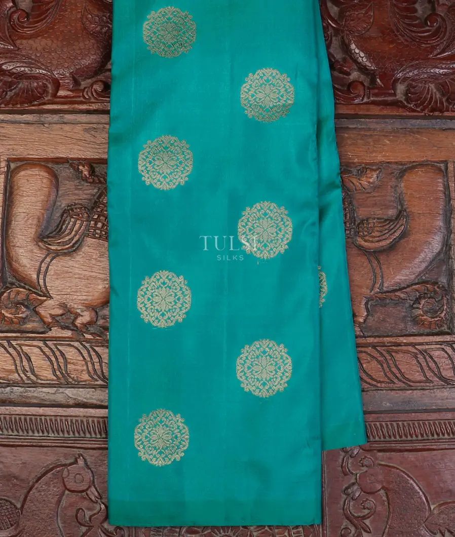 Bluish Green Kanjivaram Silk Saree T604069-image