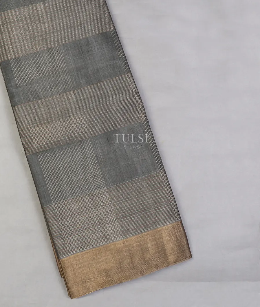 Grey Silk Cotton Saree T611089-image