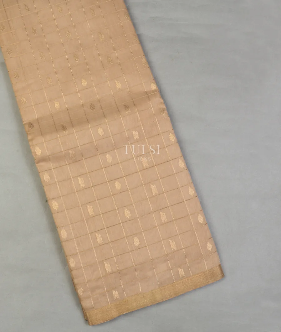 Beige Silk Cotton Saree T611136-image
