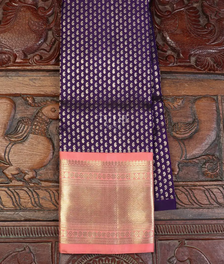 Purple Kanjivaram Silk Kids Pavadai T613832-image