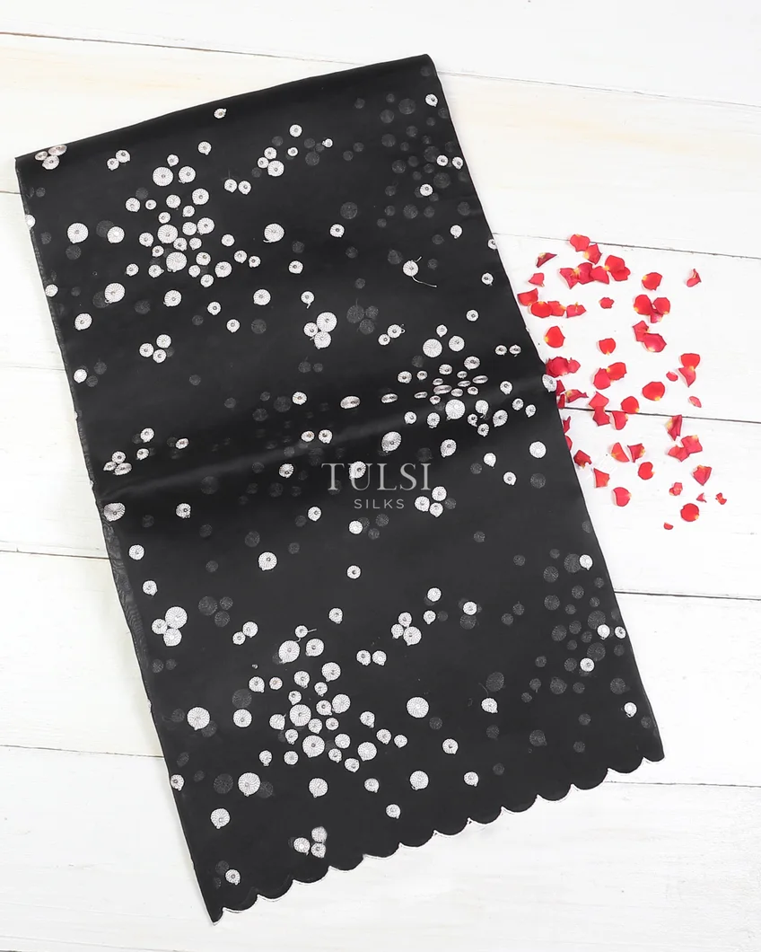 Black Kora Organza Embroidery Saree T618173-image