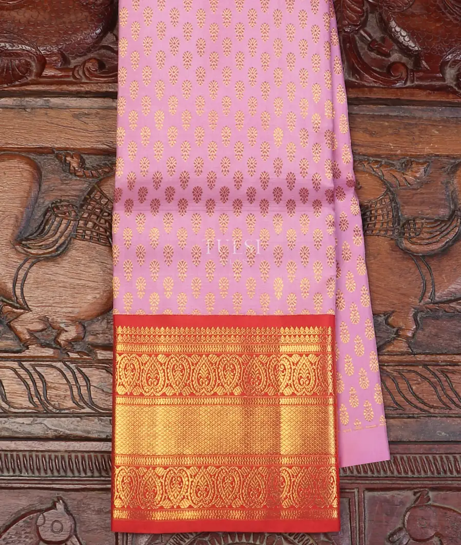 Light Lavender Kanjivaram Silk Kids Pavadai T619451-image