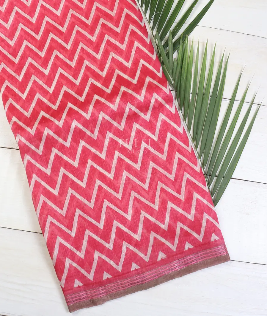 Pink Linen Printed Saree T620290-image