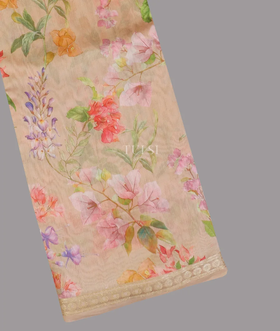 Beige Tussar Cotton Saree T619154-image