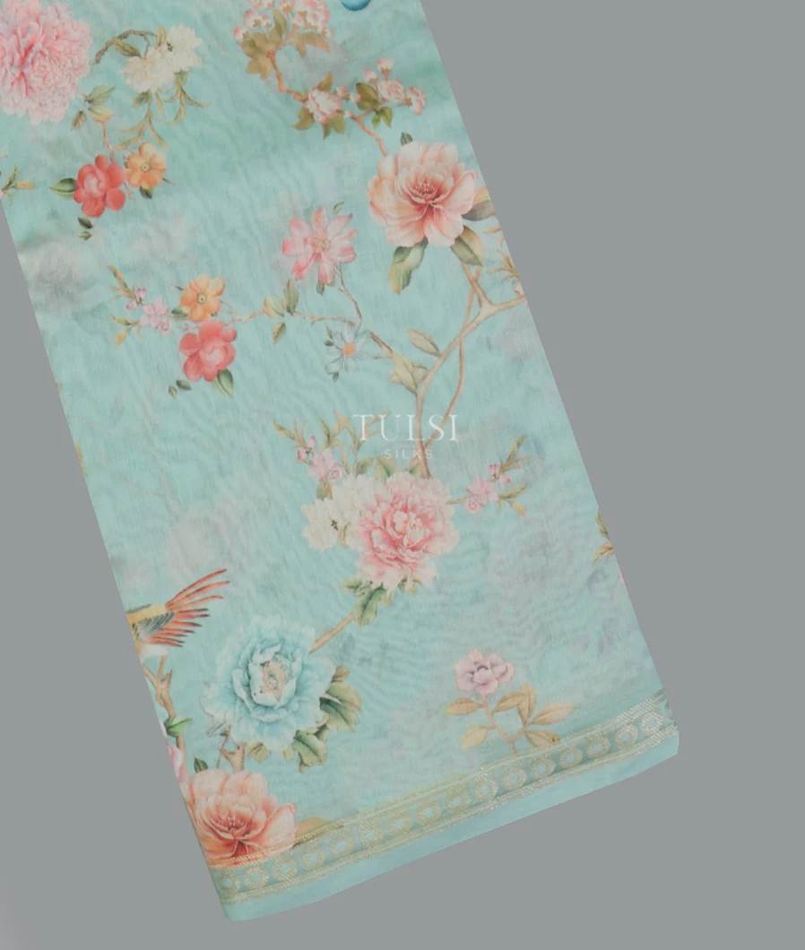 Blue Tussar Cotton Saree T619148-image