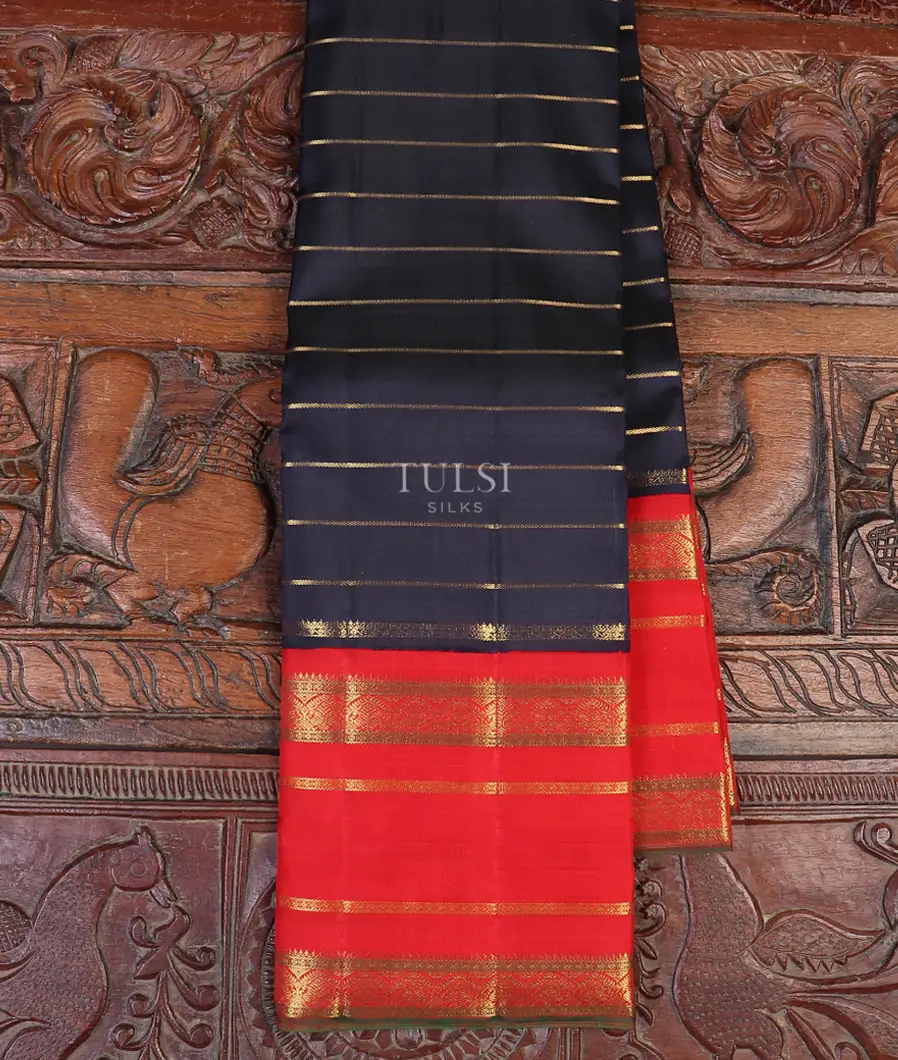 Midnight Blue Kanjivaram Silk Saree T597939-image