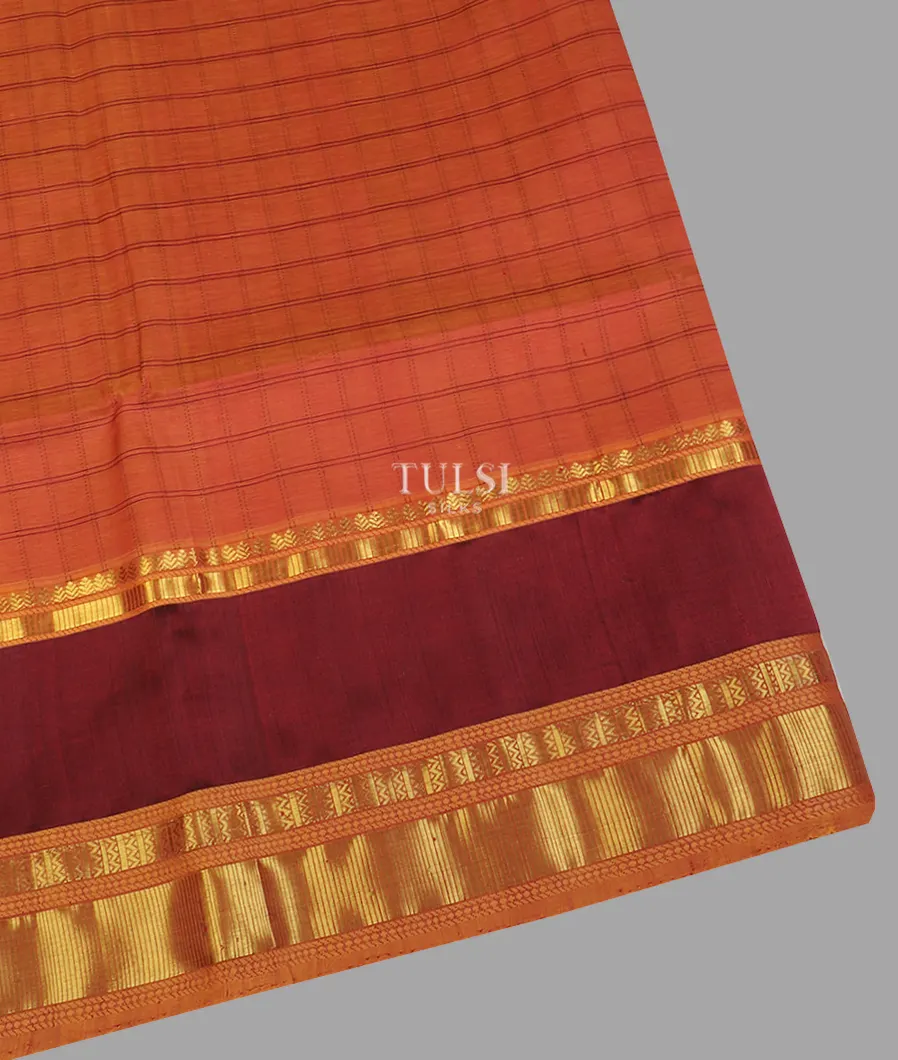 Reddish Orange Silk Cotton Saree T620078-image