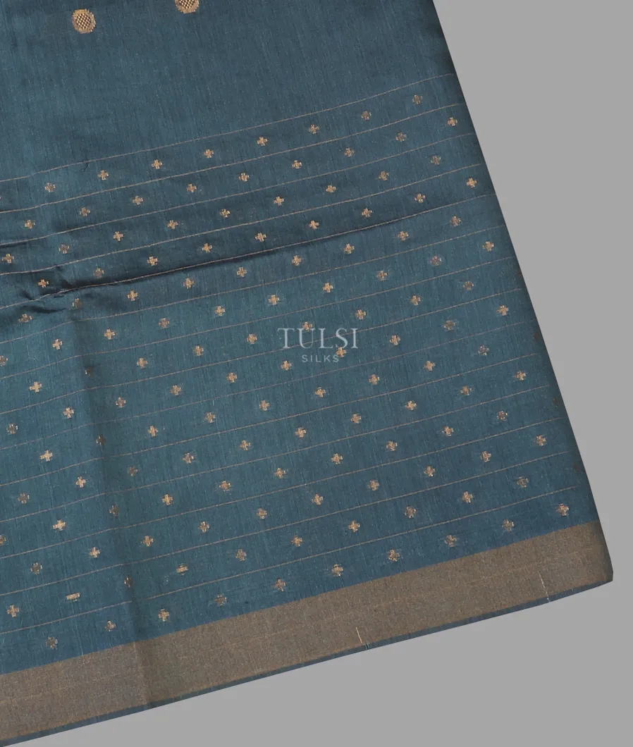 Blue Handwoven Tussar Saree T609200-image