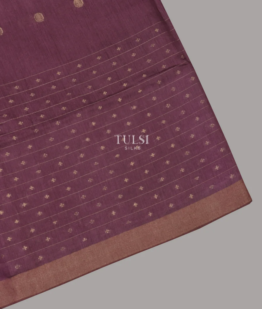 Purple Handwoven Tussar Saree T609194-image