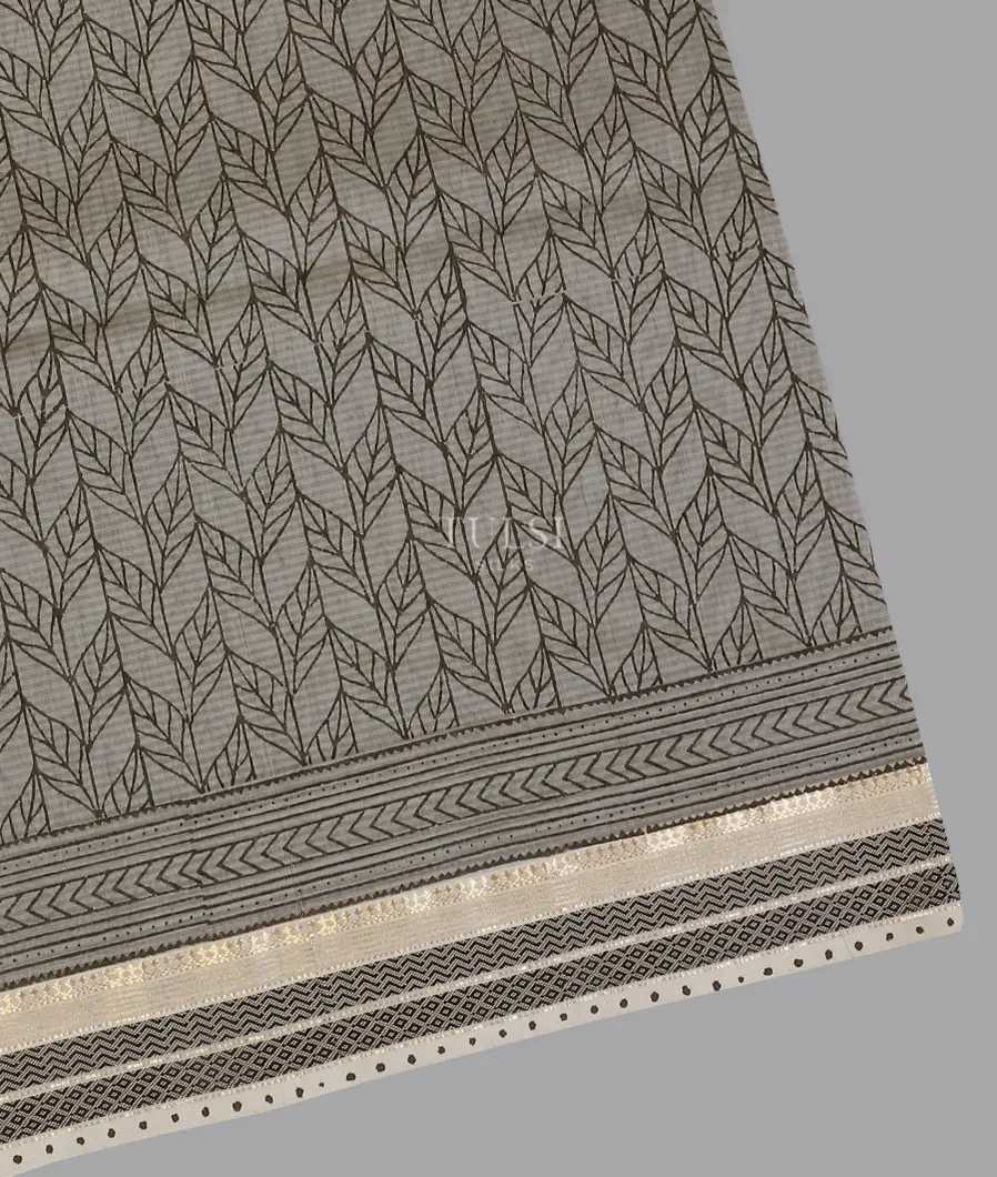 Grey Maheshwari Printed Cotton Saree T561652-image