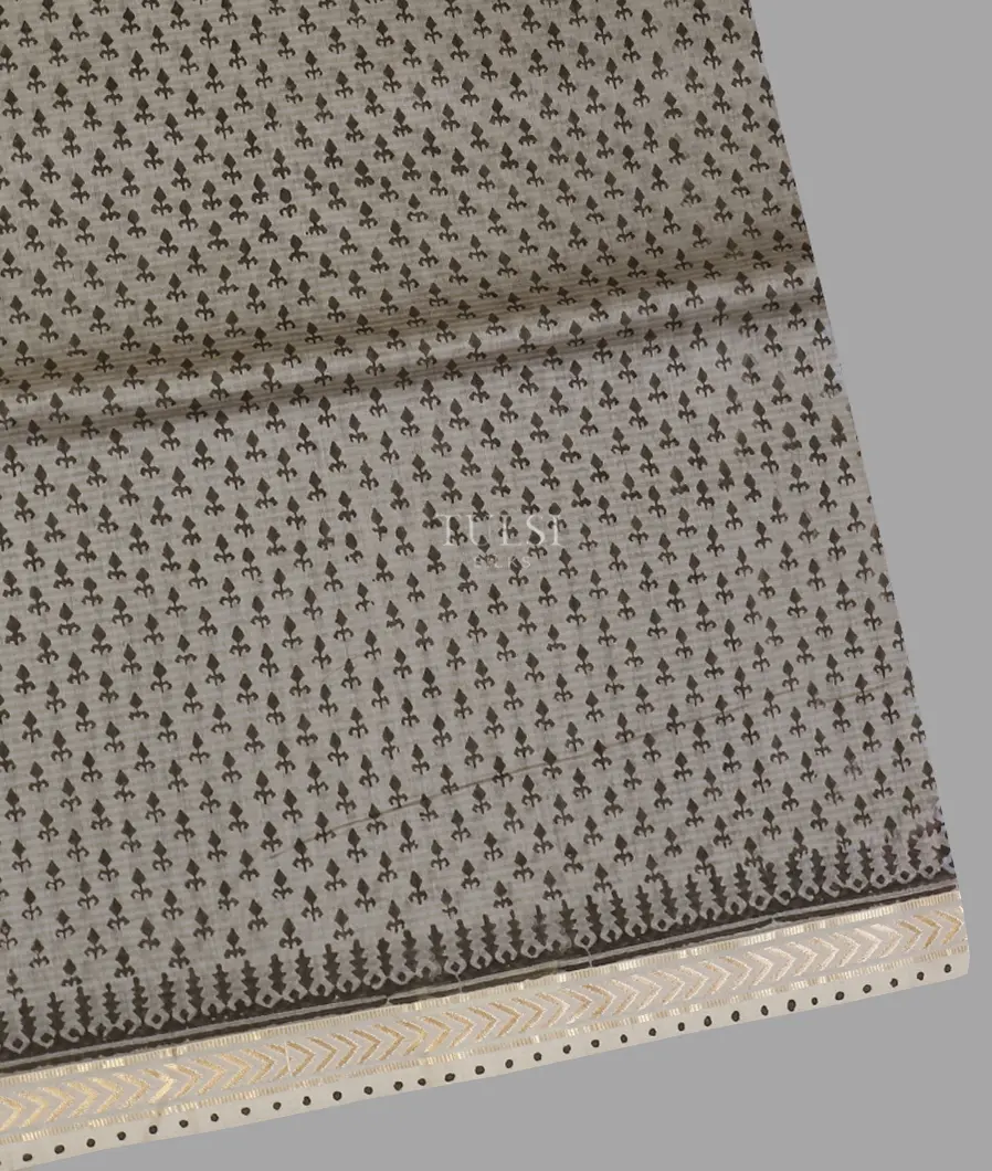 Grey Maheshwari Printed Cotton Saree T561602-image