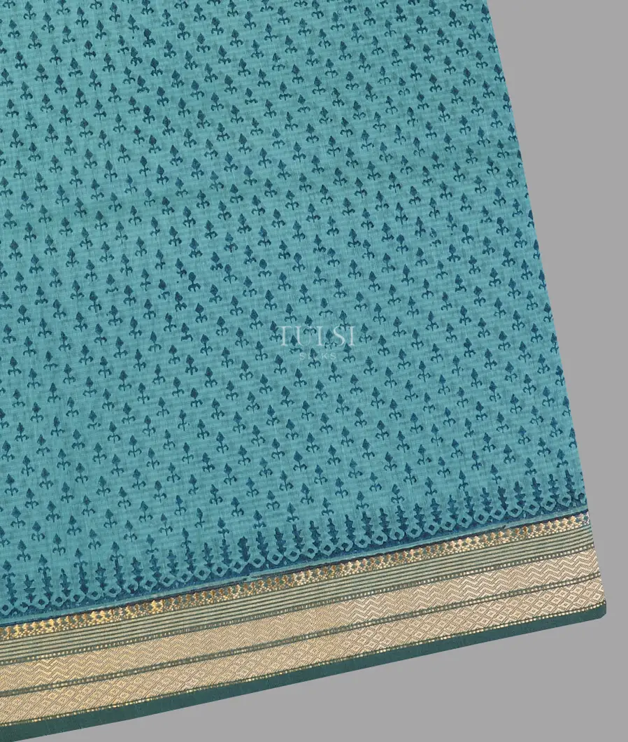 Blue Maheshwari Printed Cotton Saree T585847-image