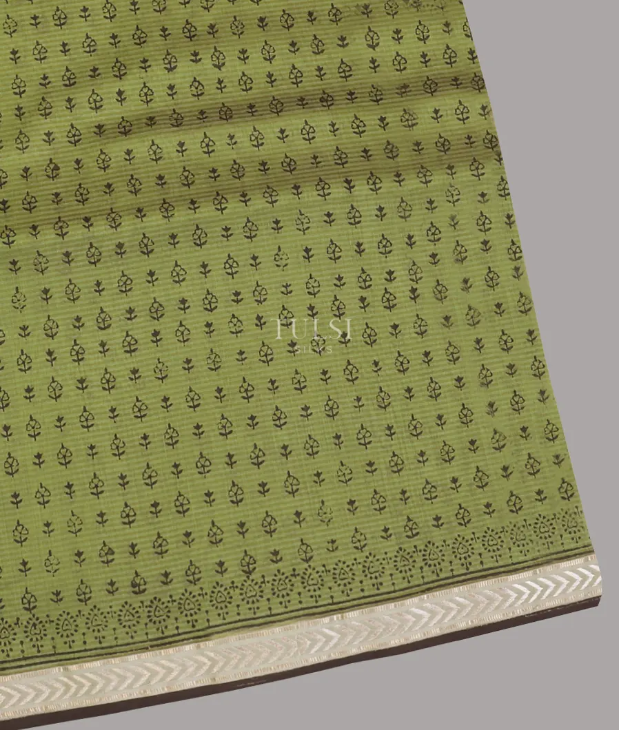 Green Maheshwari Printed Cotton Saree T610818-image