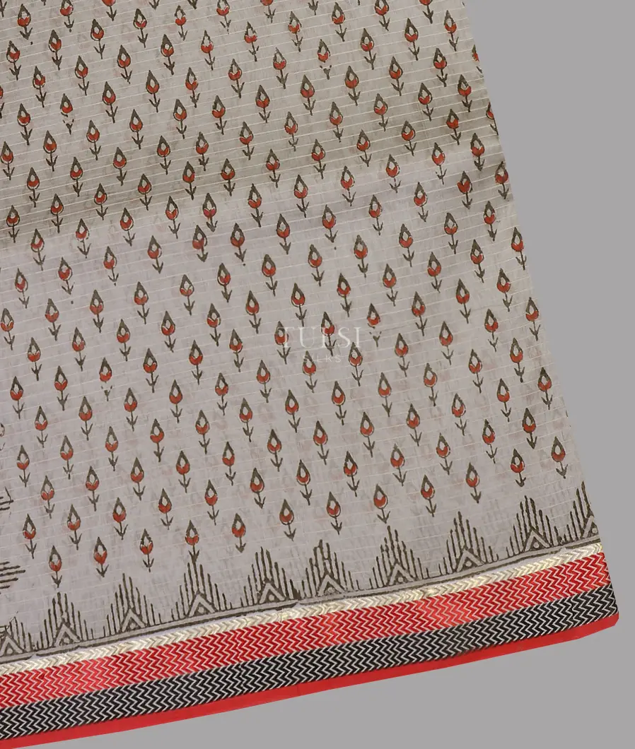 Grey Maheshwari Printed Cotton Saree T561630-image