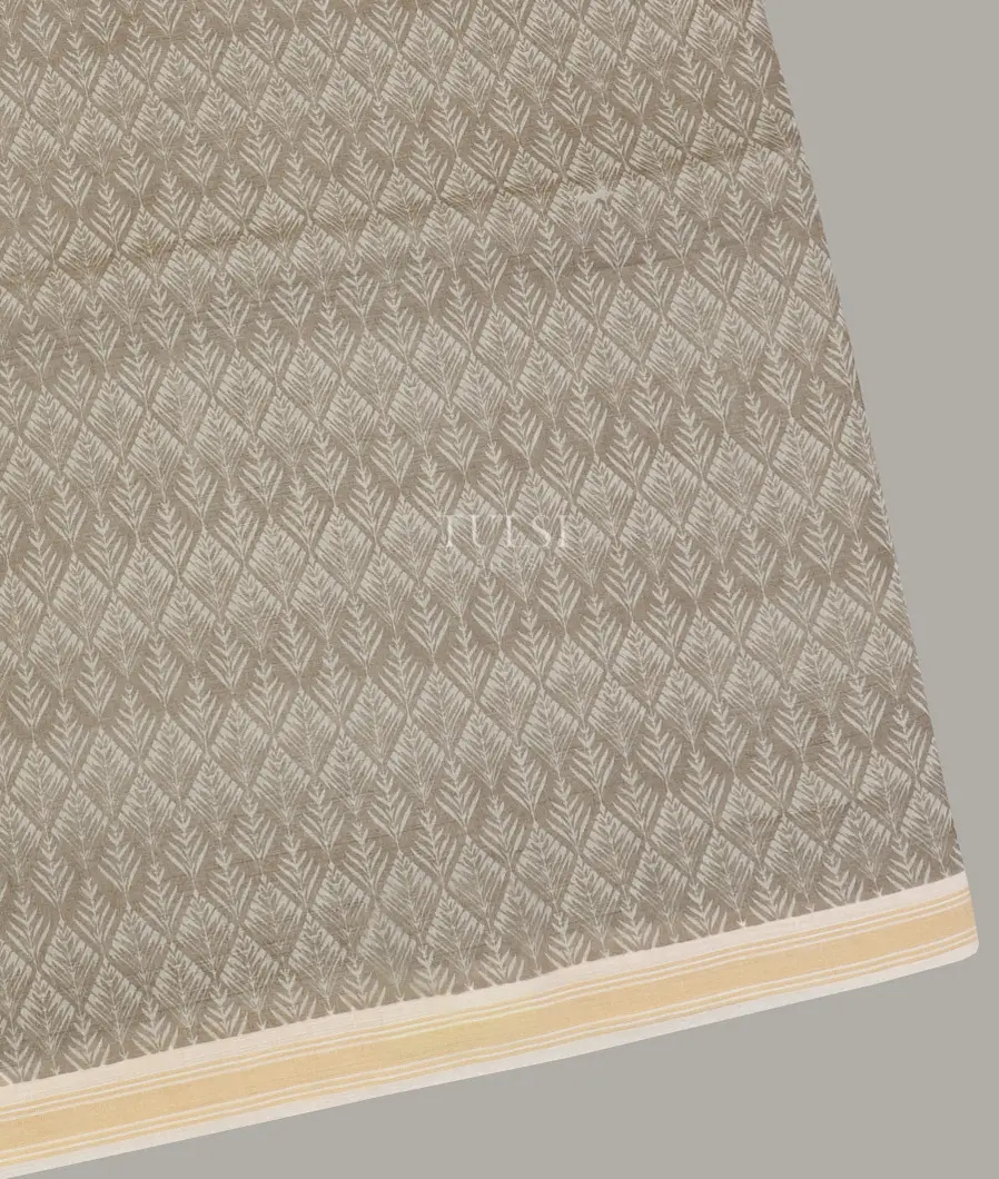 Grey Maheshwari Printed Cotton Saree T593603-image