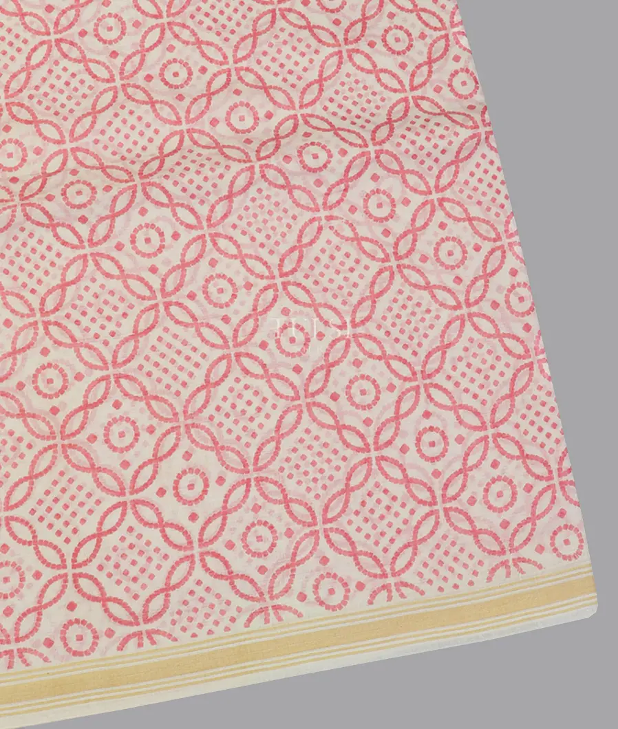 Off - White Maheshwari Printed Cotton Saree T593613-image