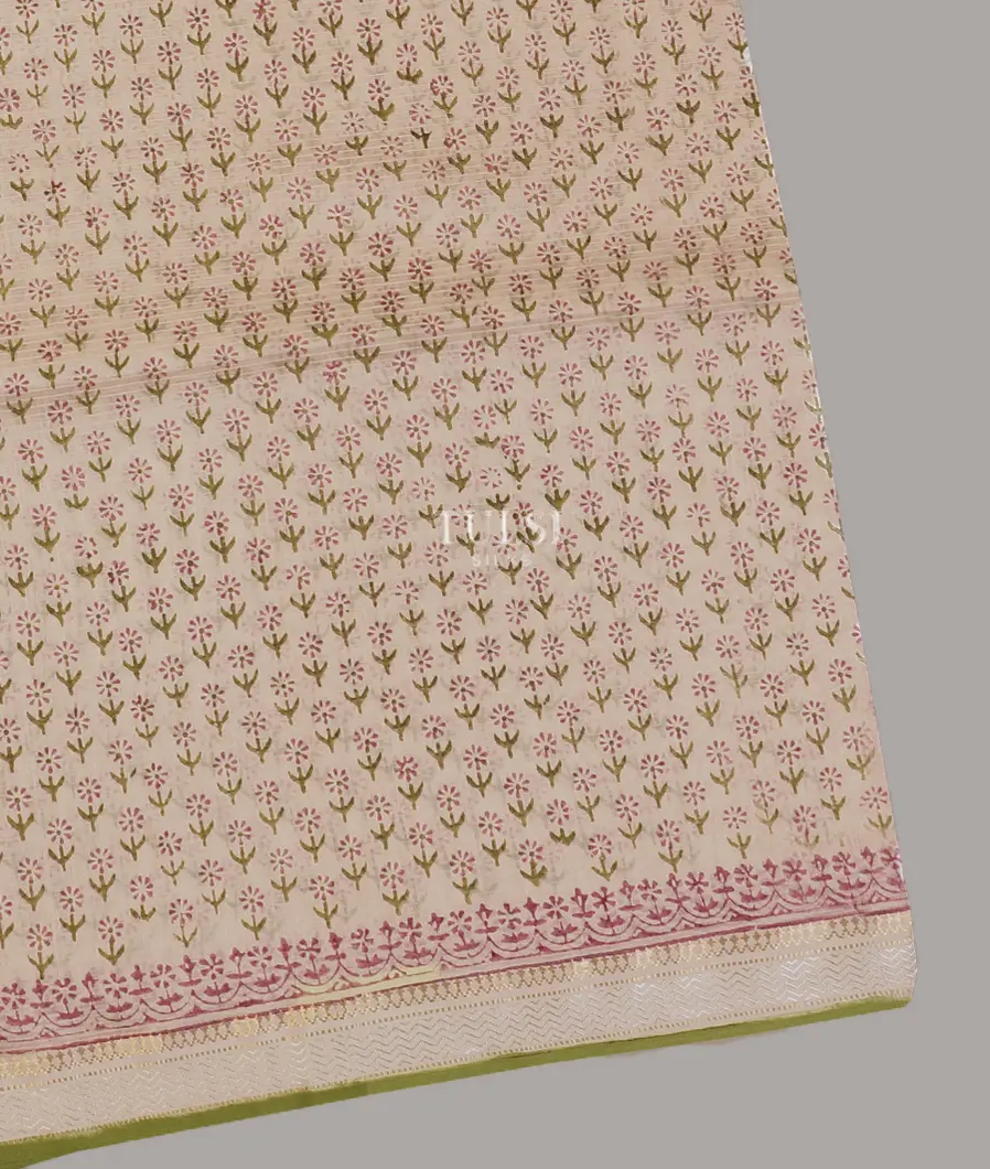 Light Beige Maheshwari Printed Cotton Saree T610850-image