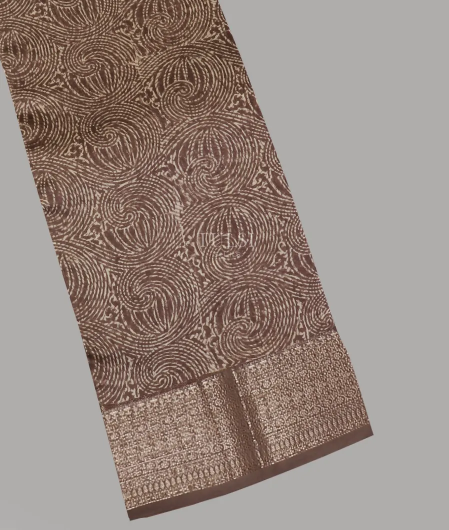 Brown Soft Printed Cotton Saree T617038-image