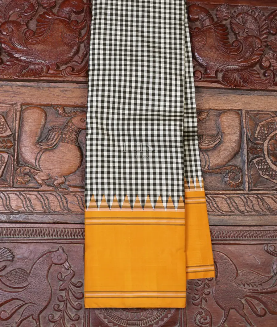 Black and White Kanjivaram Silk Saree T613512-image