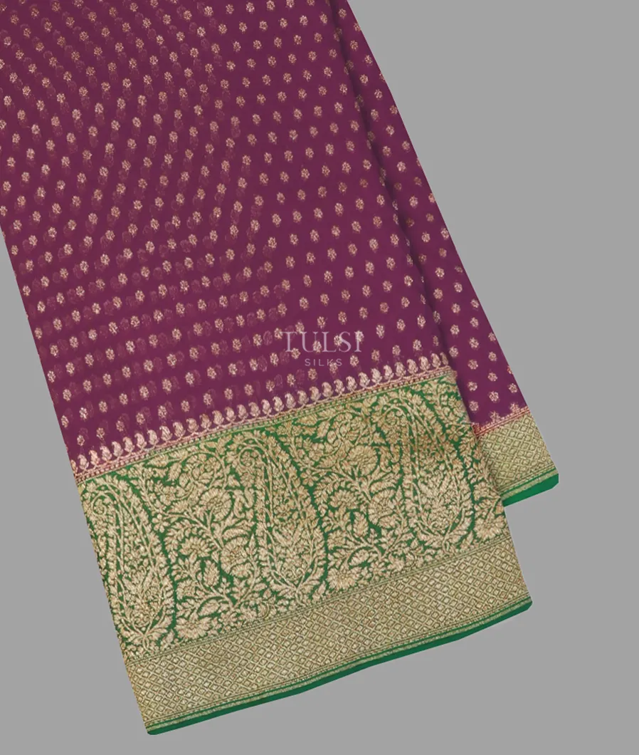 Purple Banaras Georgette Silk Saree T600532-image