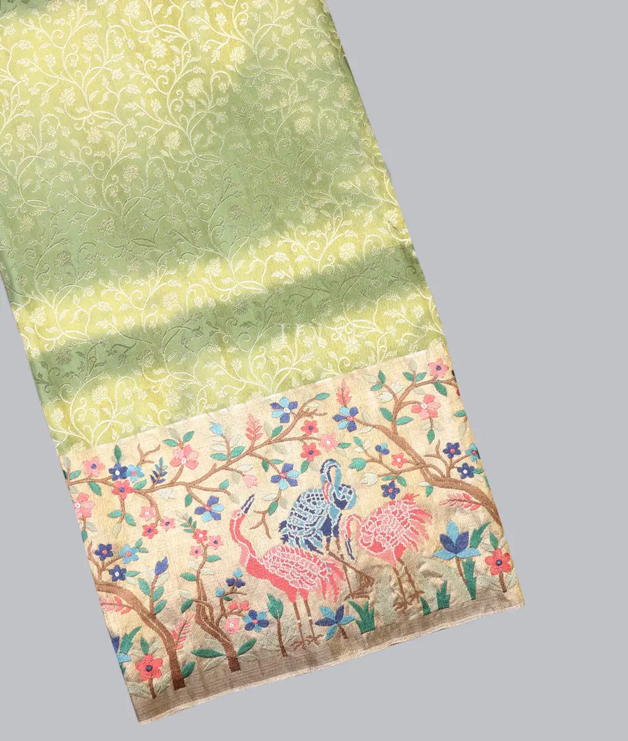 Green Tissue Kanjivaram Embroidery Silk Saree T617740-image