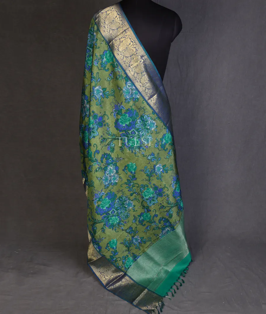 green-printed-kanjivaram-silk-dupatta-t239443-t239443-b