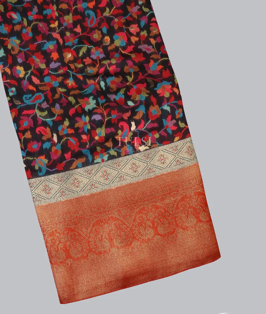 Black Kashmir Kani Silk Saree T529904-1-image