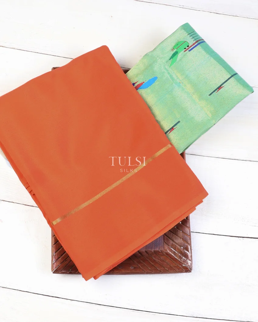 Peach Mysore Silk Saree T616883-image
