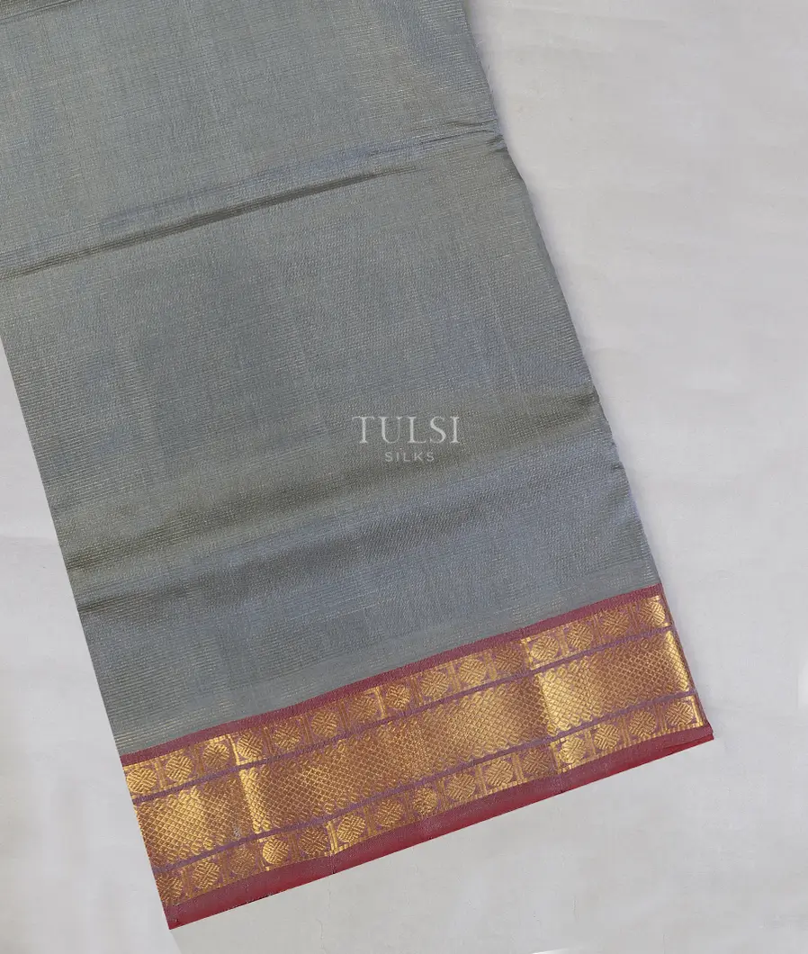 Grey Silk Cotton Saree T617845-image