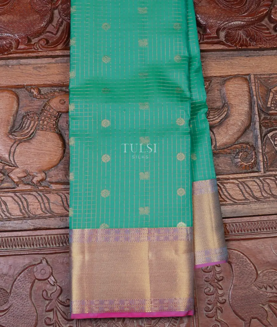 Bluish Green Soft Silk Saree T621164-image