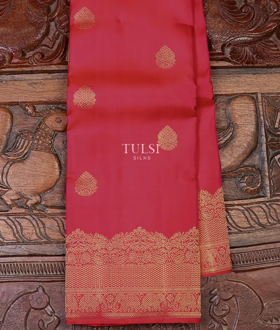 Reddish Pink Kanjivaram Silk Saree T624224-image