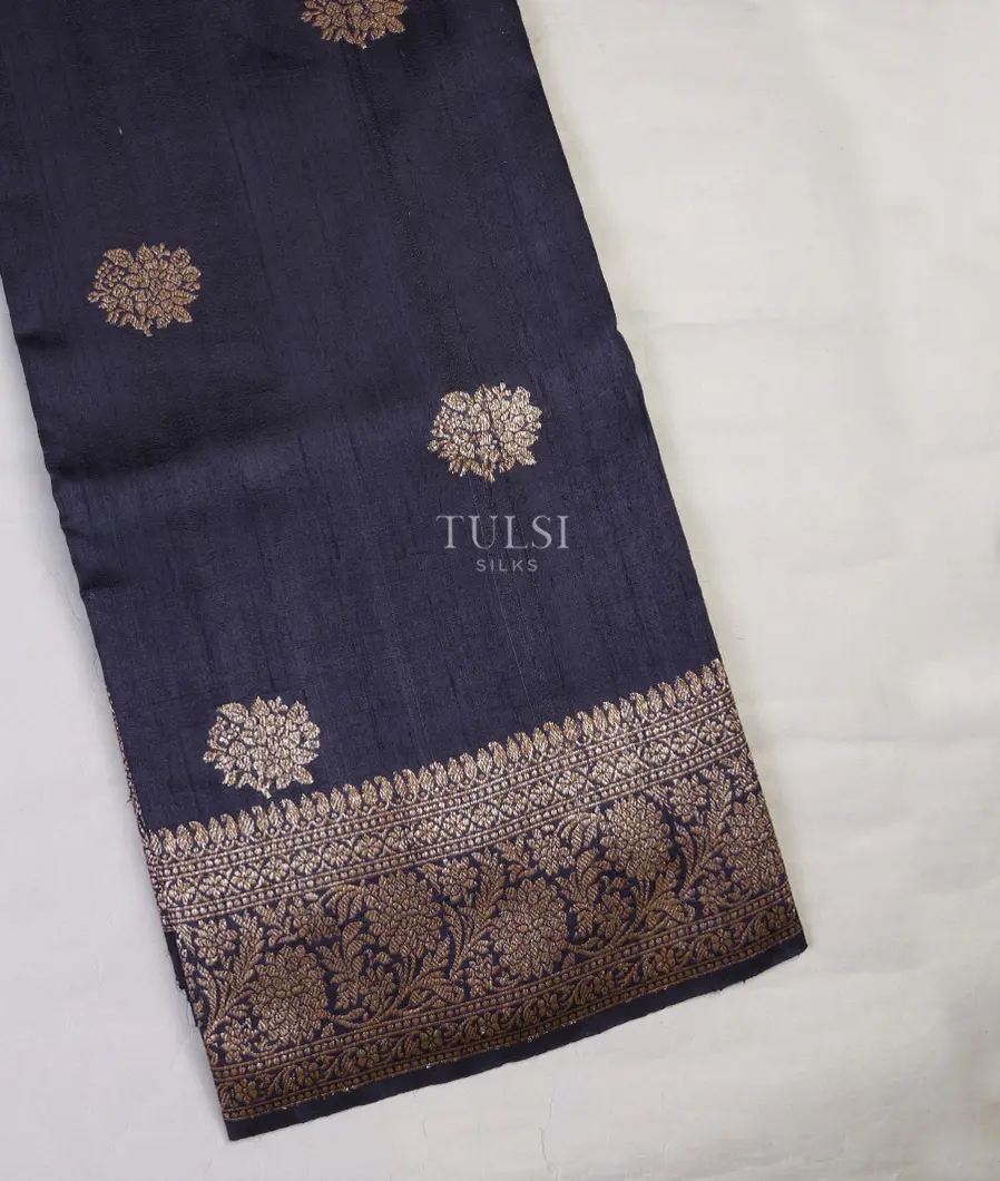 Blue Banaras Tussar Saree T624458-image