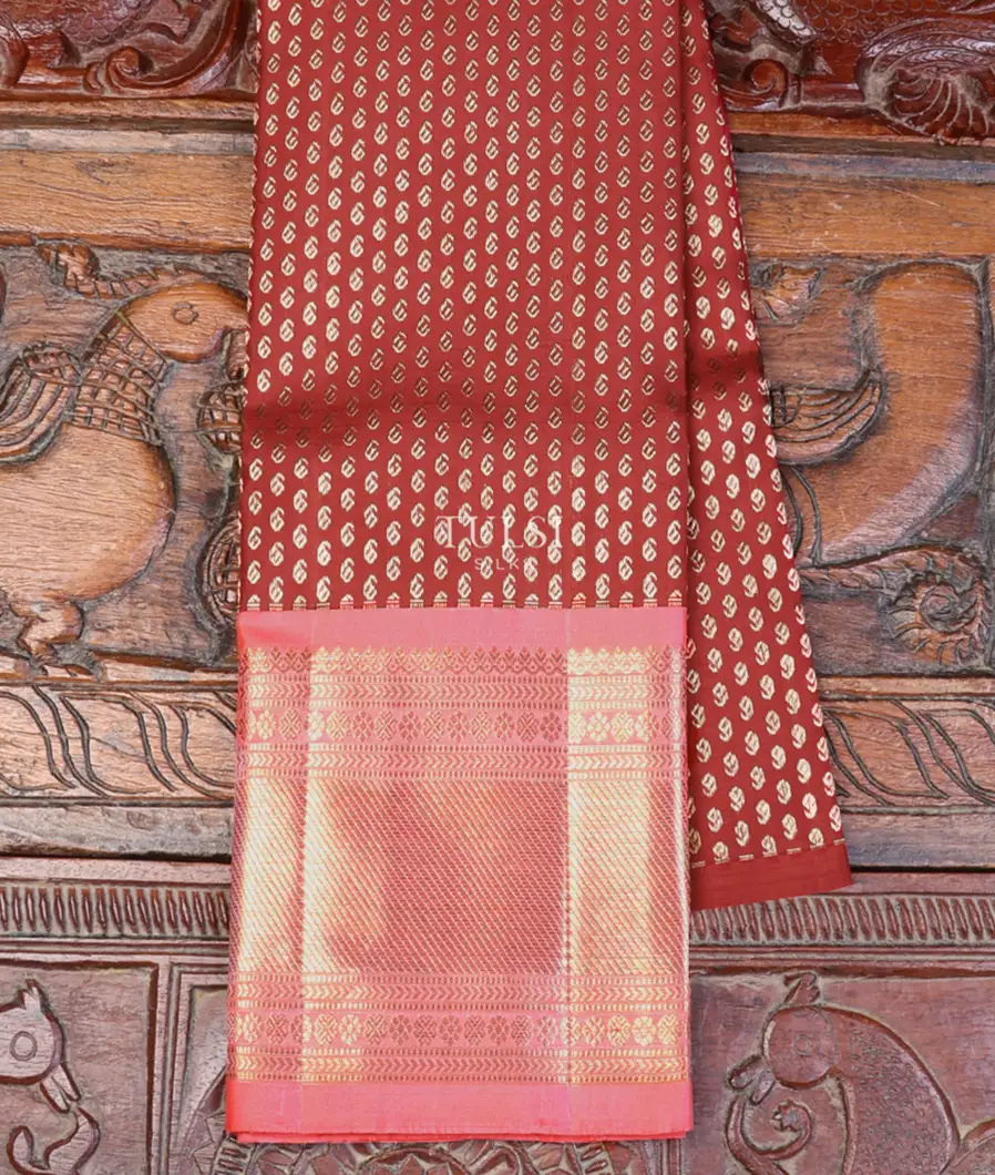 Maroon Kanjivaram Silk Kids Pavadai T611377-image