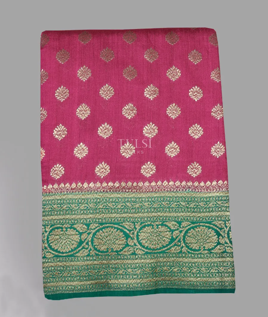 Pink Banaras Tussar Saree T595406-image