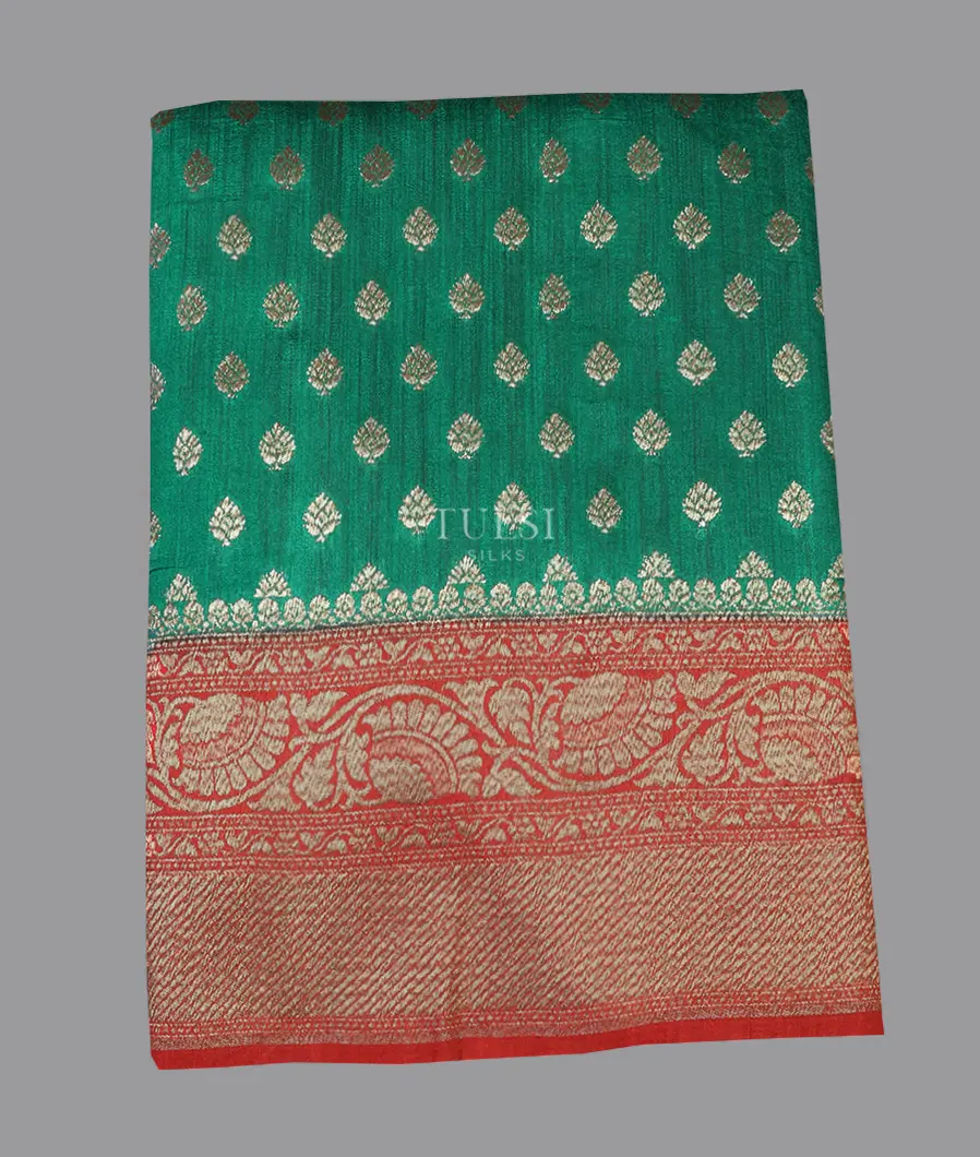 Green Banaras Tussar Saree T595431-1-image