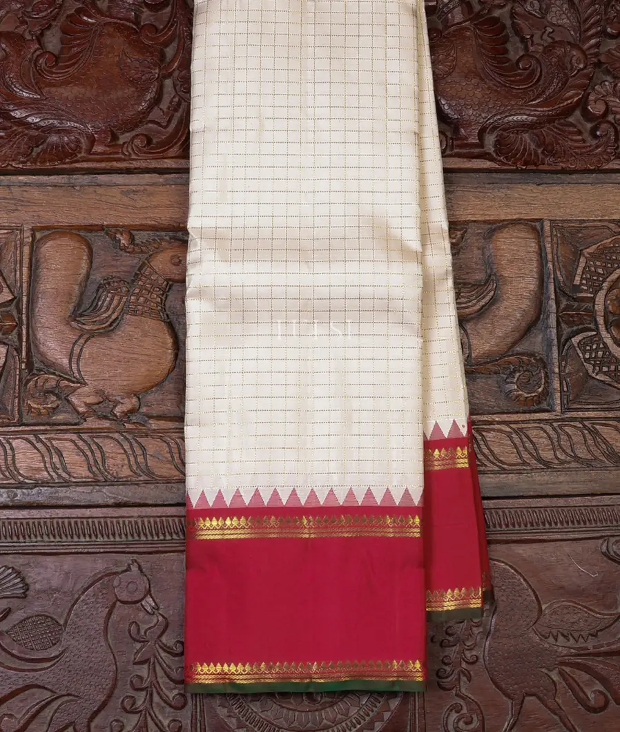 Off-White Kanjivaram Silk Saree T612865-image