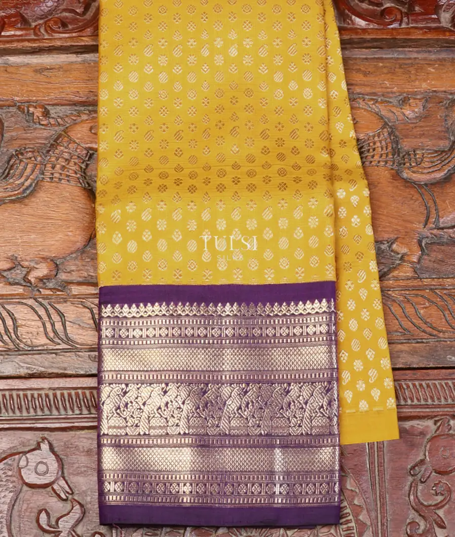 Yellow Kanjivaram Silk Kids Pavadai T563662-1-image