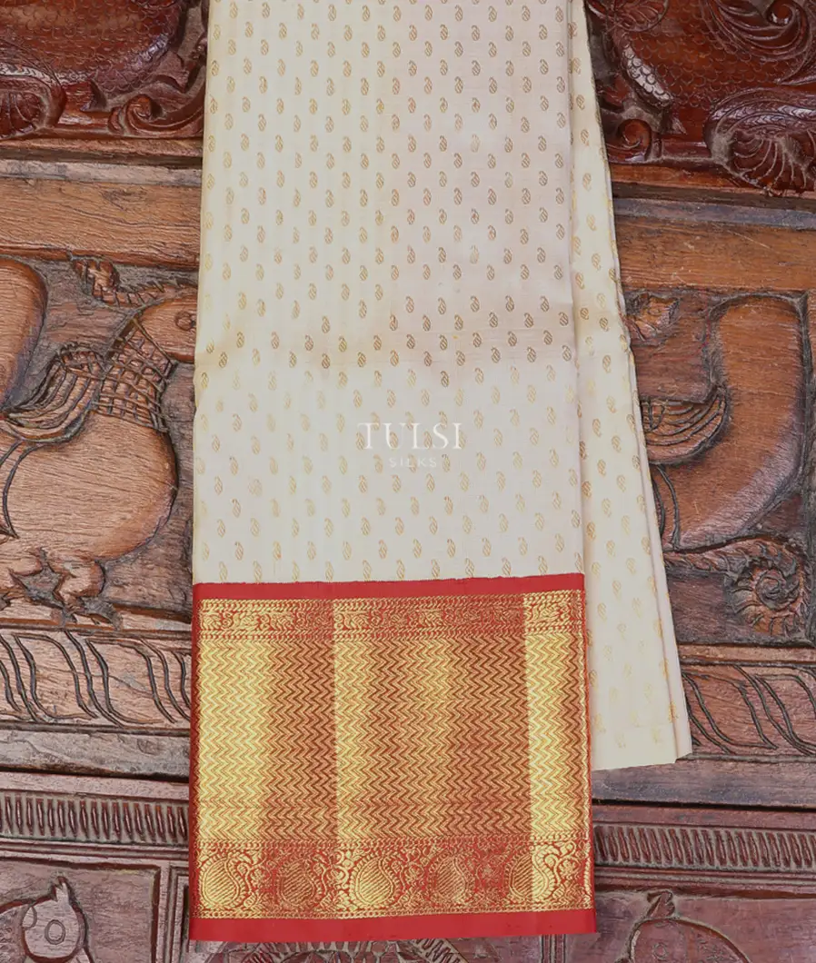 Off - White Kanjivaram Silk Kids Pavadai T563647-image