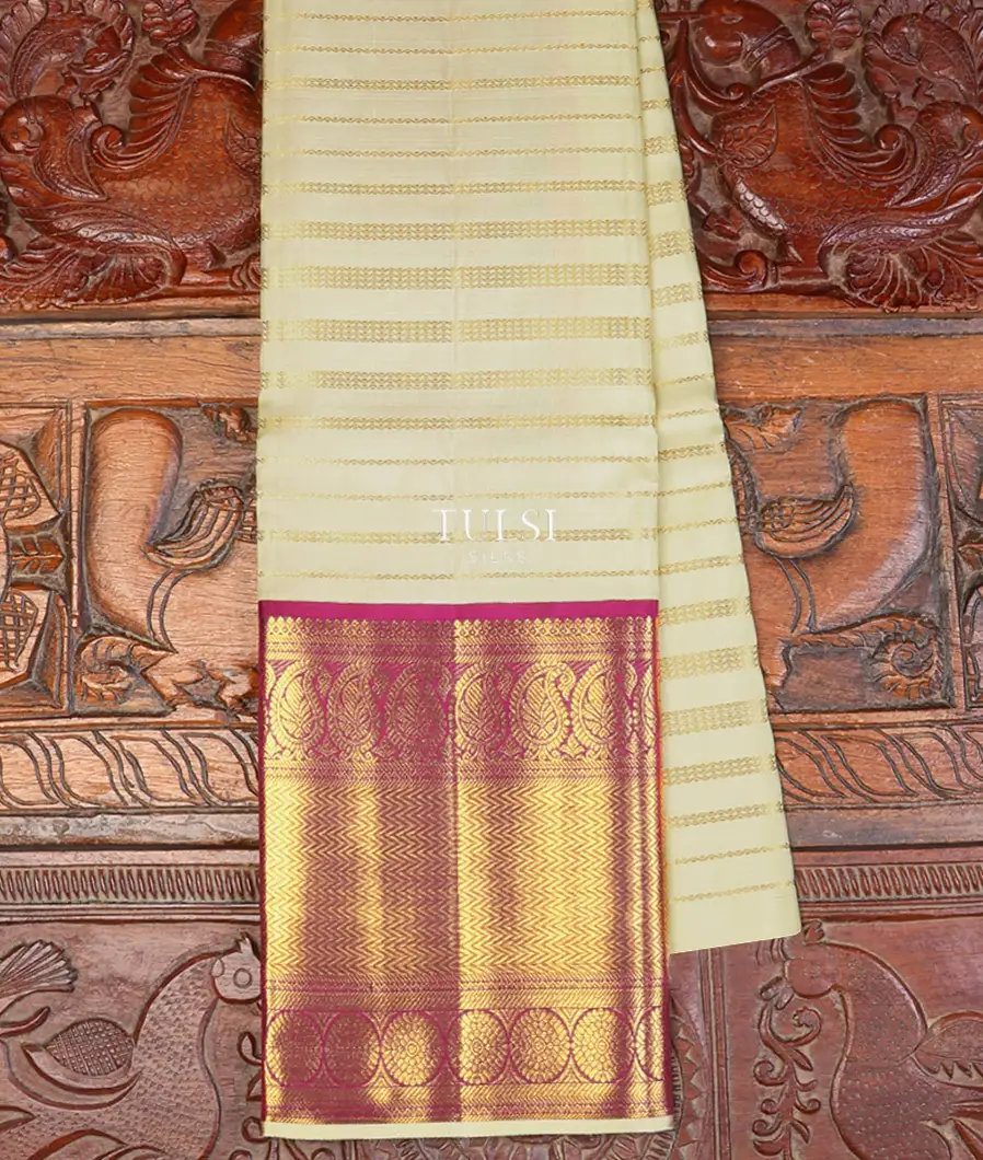 Cream Kanjivaram Silk Pavadai T625998-image