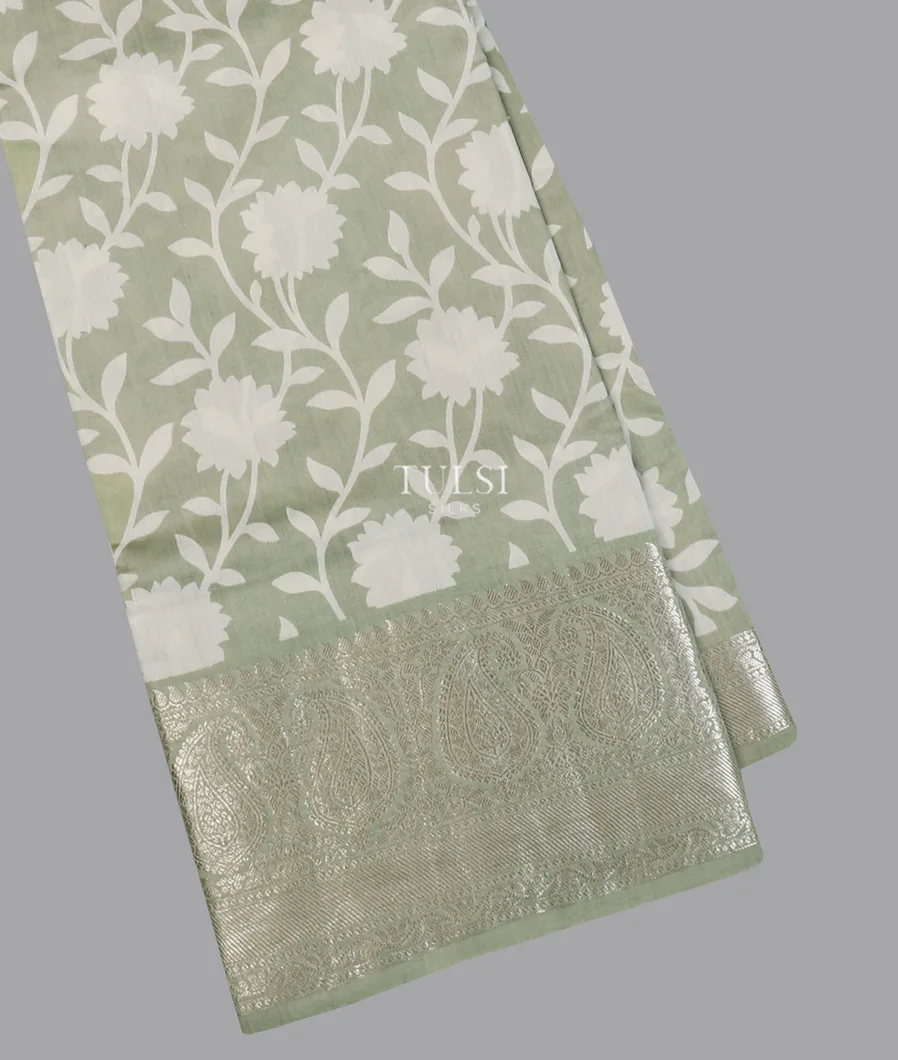 Greenish Grey Chaniya Silk Saree T607197-image