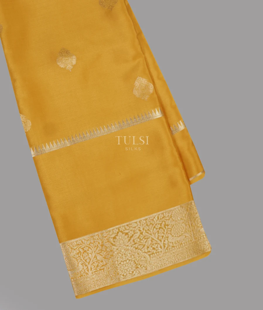 Yellow Mysore Crepe Silk Saree T614357-image